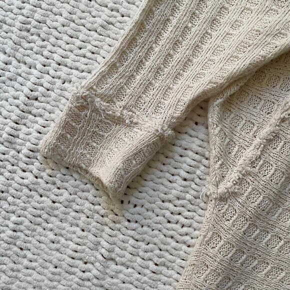 Free People Slouchy Cream Knit Sweater - Picture 6 of 6